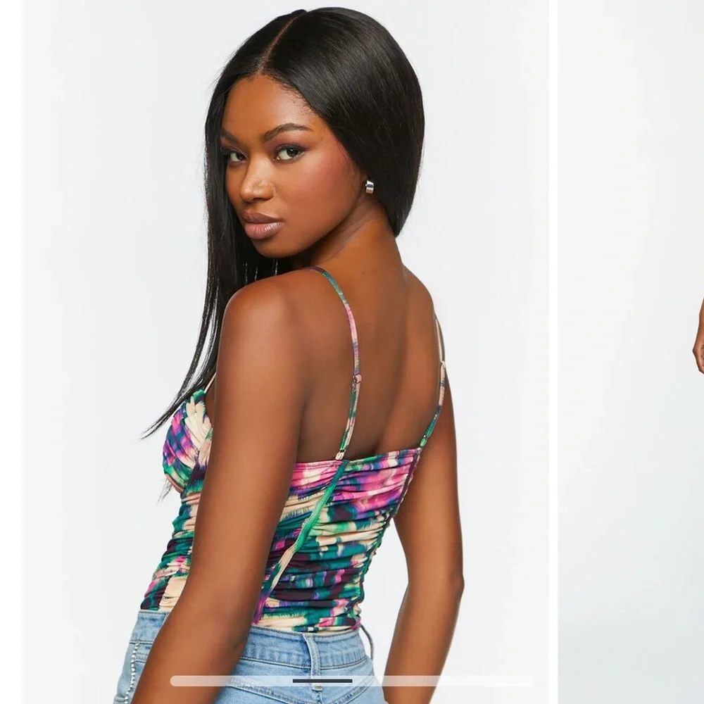 3 for $25💙Watercolor Ruched Bodysuit - Picture 2 of 8
